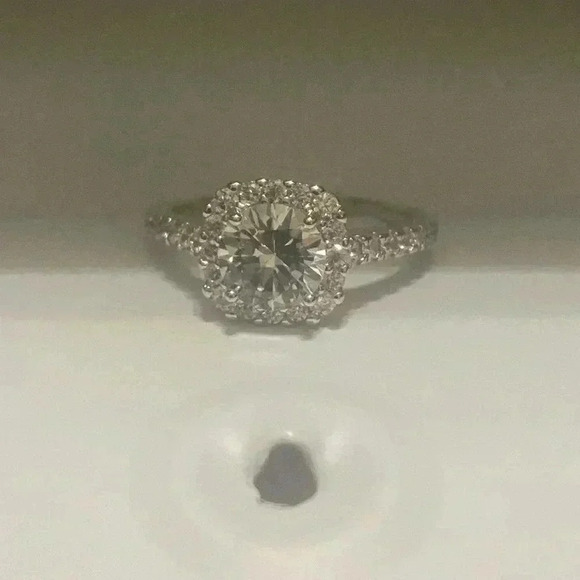 Giani Bernini Sterling Silver Lab Created Opal Cubic Zirconia Princess Halo - Picture 2 of 9